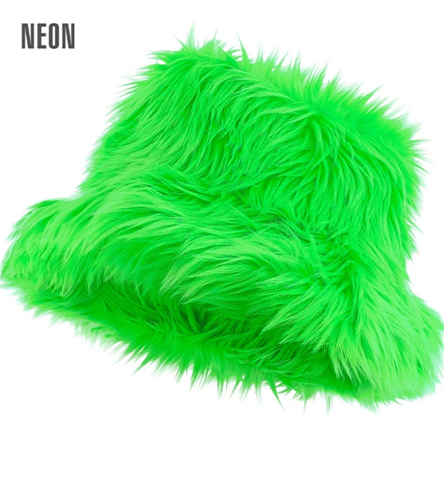 Bucket Hat Plush Neon Green