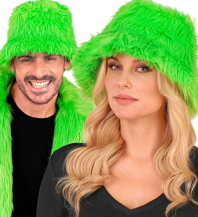 Bucket Hat Plush Neon Green