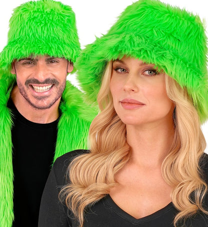 Bucket Hat Plush Neon Green