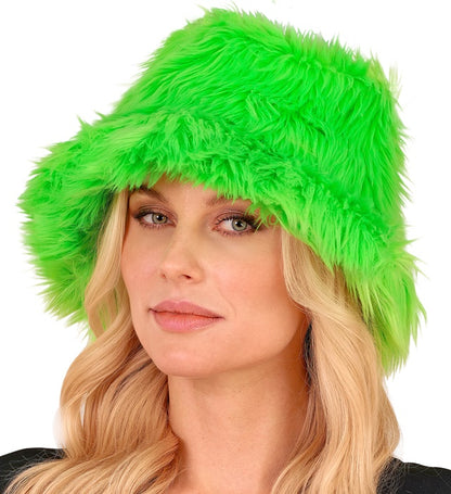 Bucket Hat Plush Neon Green