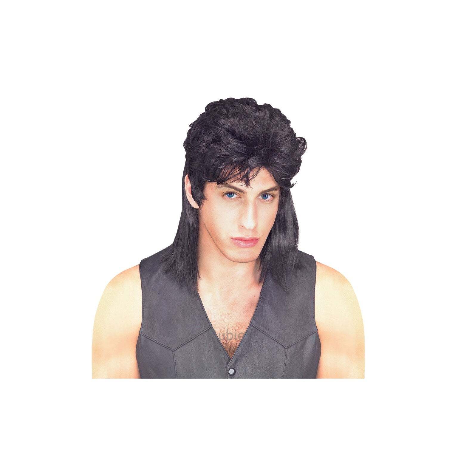 Mullet Wig Black 80s Bogan 1