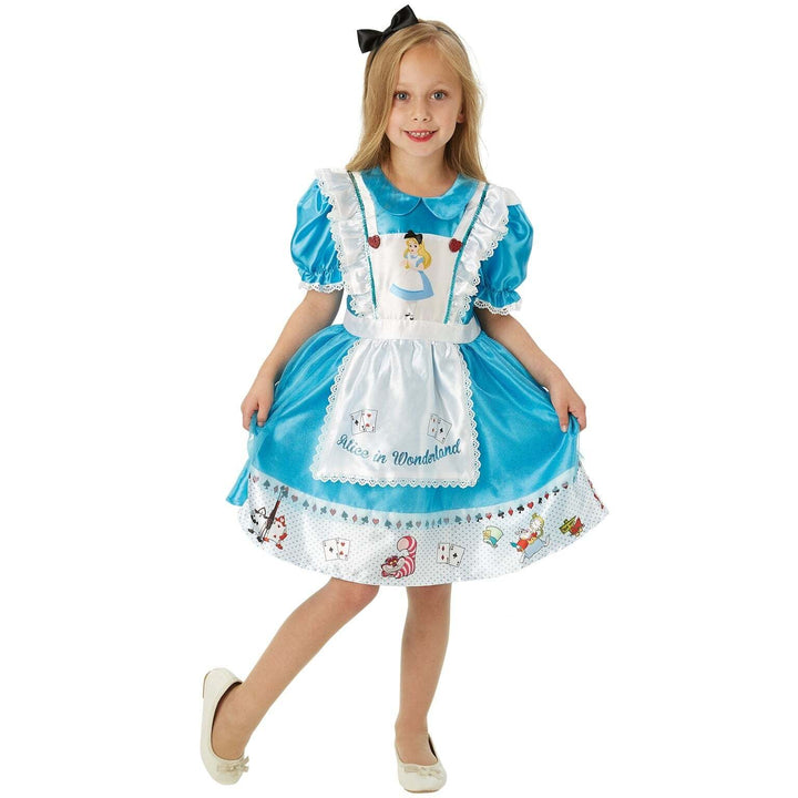 Alice in Wonderland Girls Costume Satin Blue 1