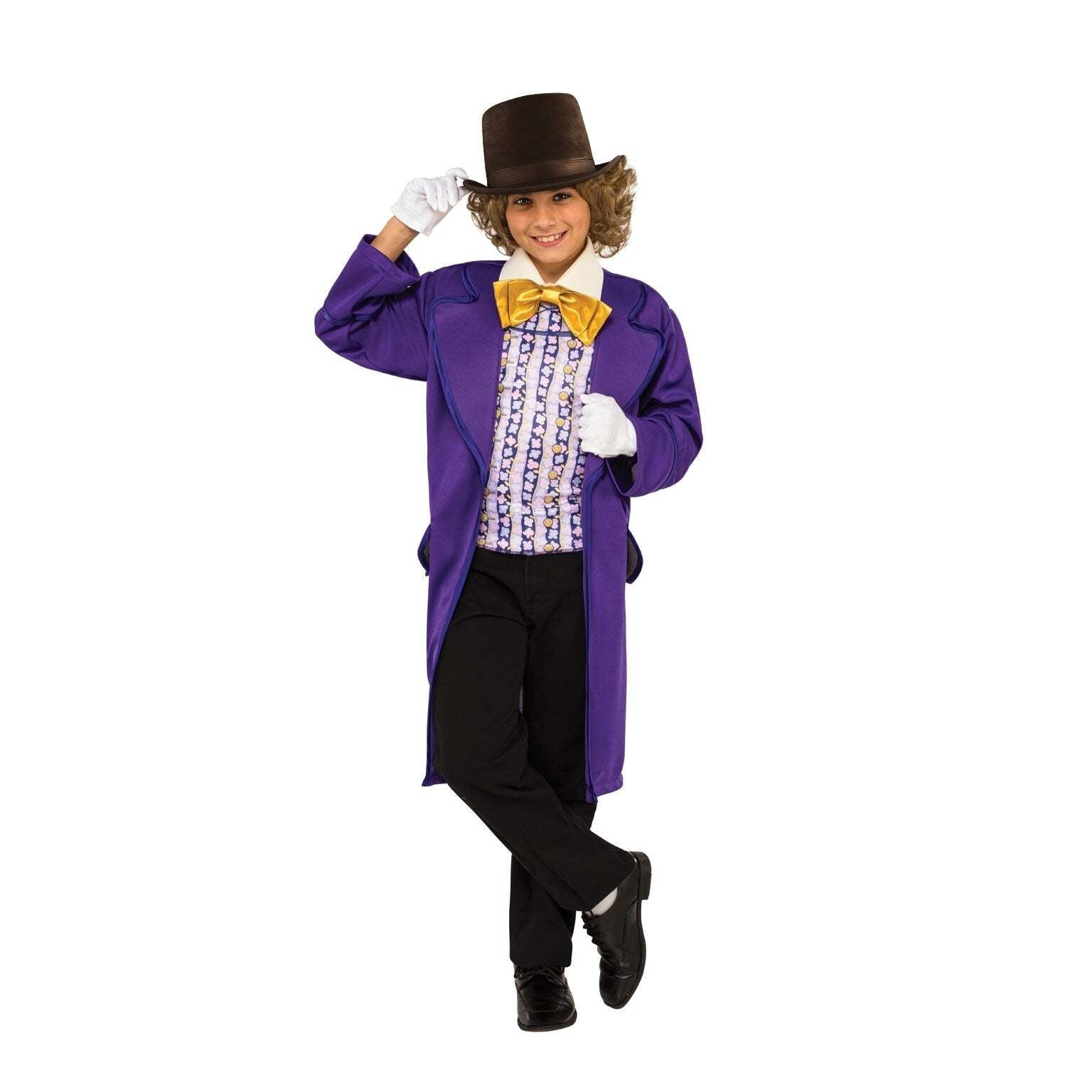 Willy Wonka Boys Purple Costume with Hat 1