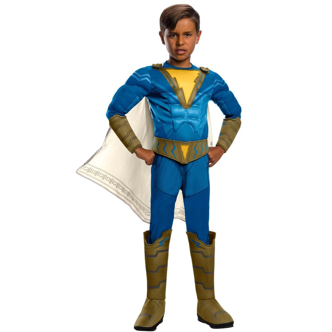 Shazam Freddy Freeman Muscle Blue Jumpsuit Boys Costume 1