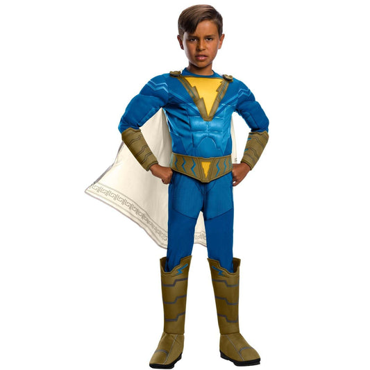 Shazam Freddy Freeman Muscle Blue Jumpsuit Boys Costume 1
