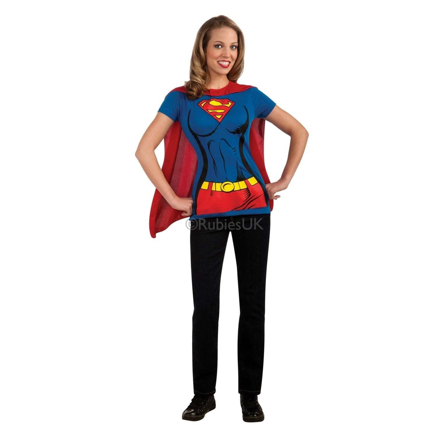 Supergirl T-Shirt Costume Removable Cape 1