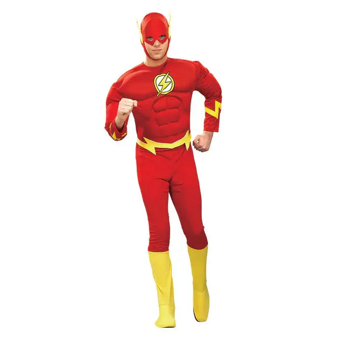 The Flash Costume Muscle Chest Mens Super Hero Suit 1