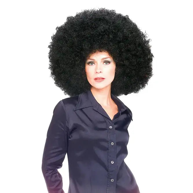 Super Afro Wig Black Curly Hair Disco Style 70s 1
