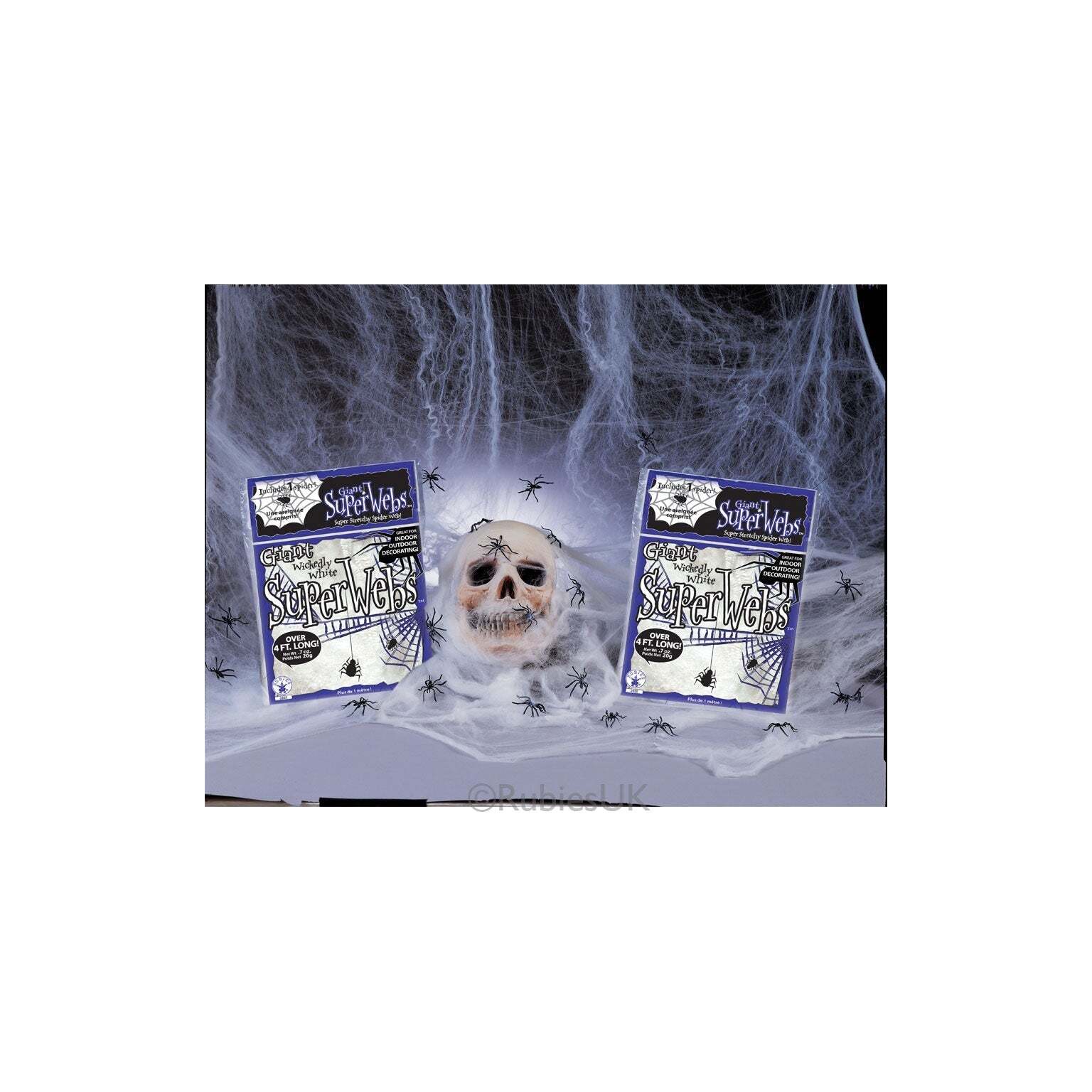 White Spider Webbing 20gram With Spiders Costume 1