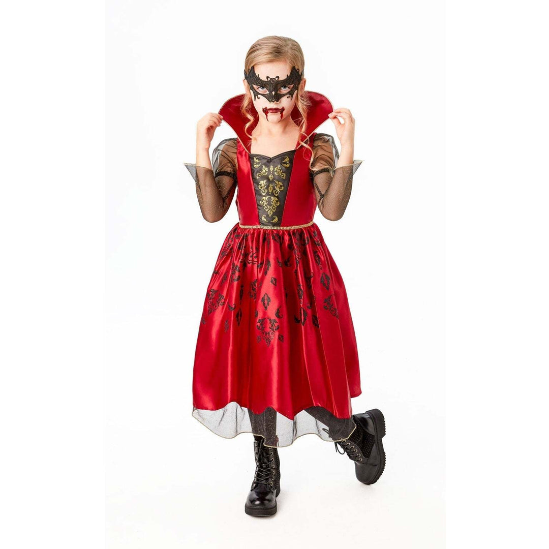 Deluxe Vampiress Costume Red Dress for Girls 1