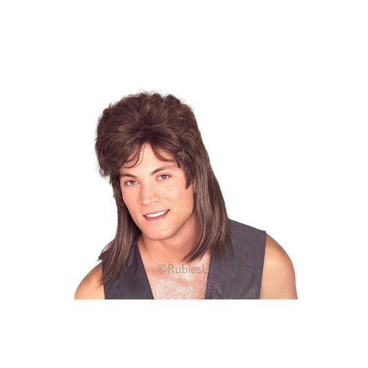 Mullet Wig Brown 80s Bogan 1