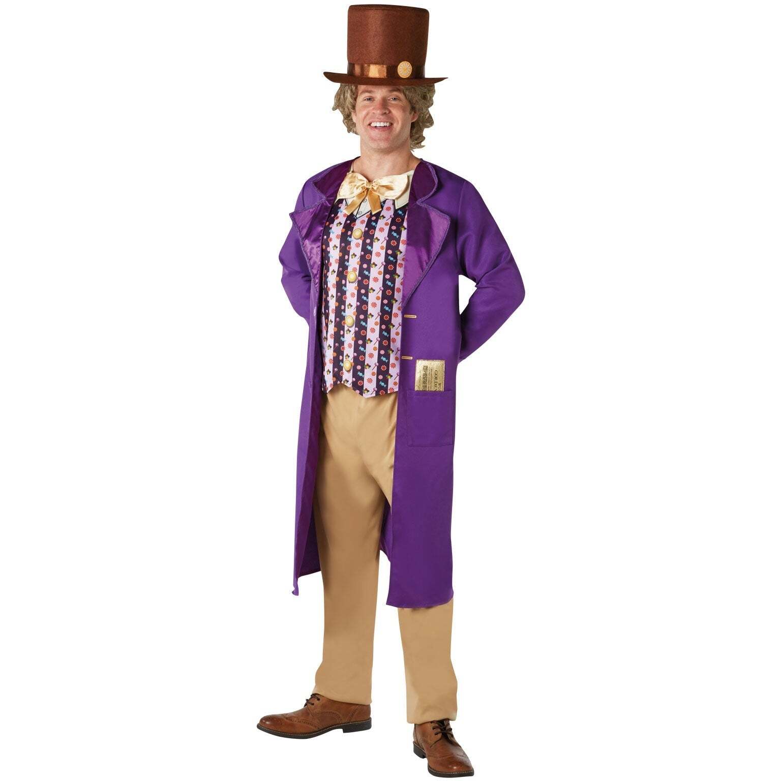 Willy Wonka Adult Costume with Top Hat 1
