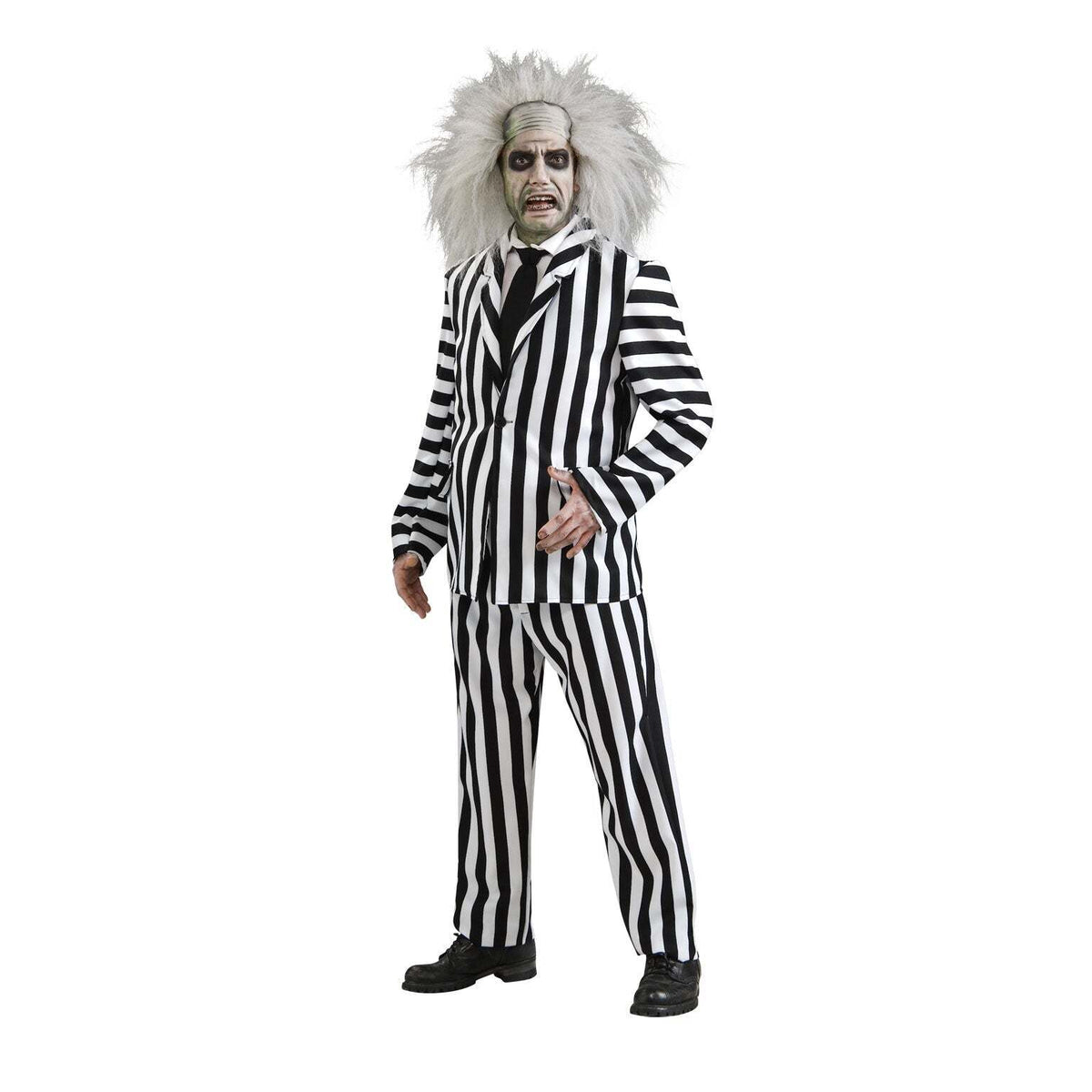 Beetlejuice Deluxe Mens Striped Suit Costume 1