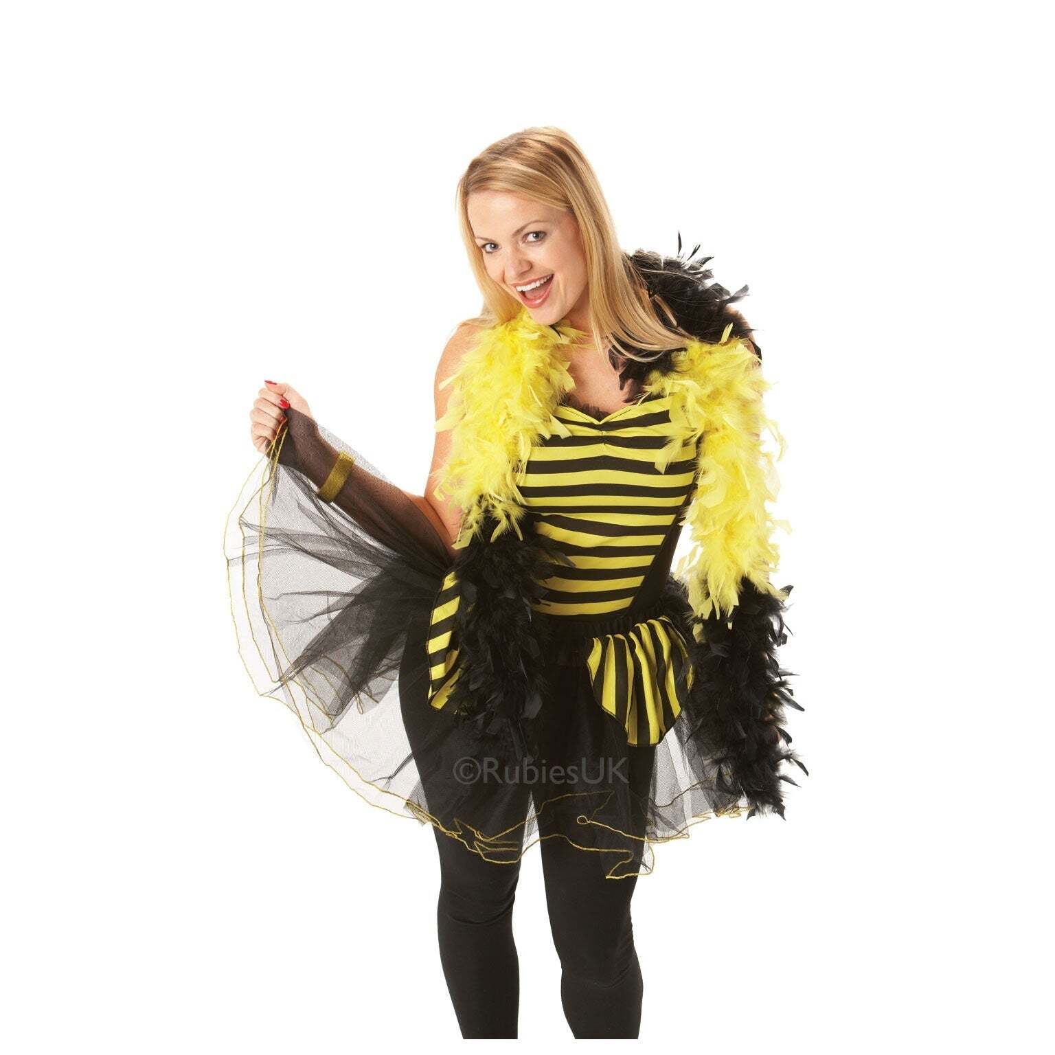 Bumblebee Basque Top Yellow and White Ladies Costume 1