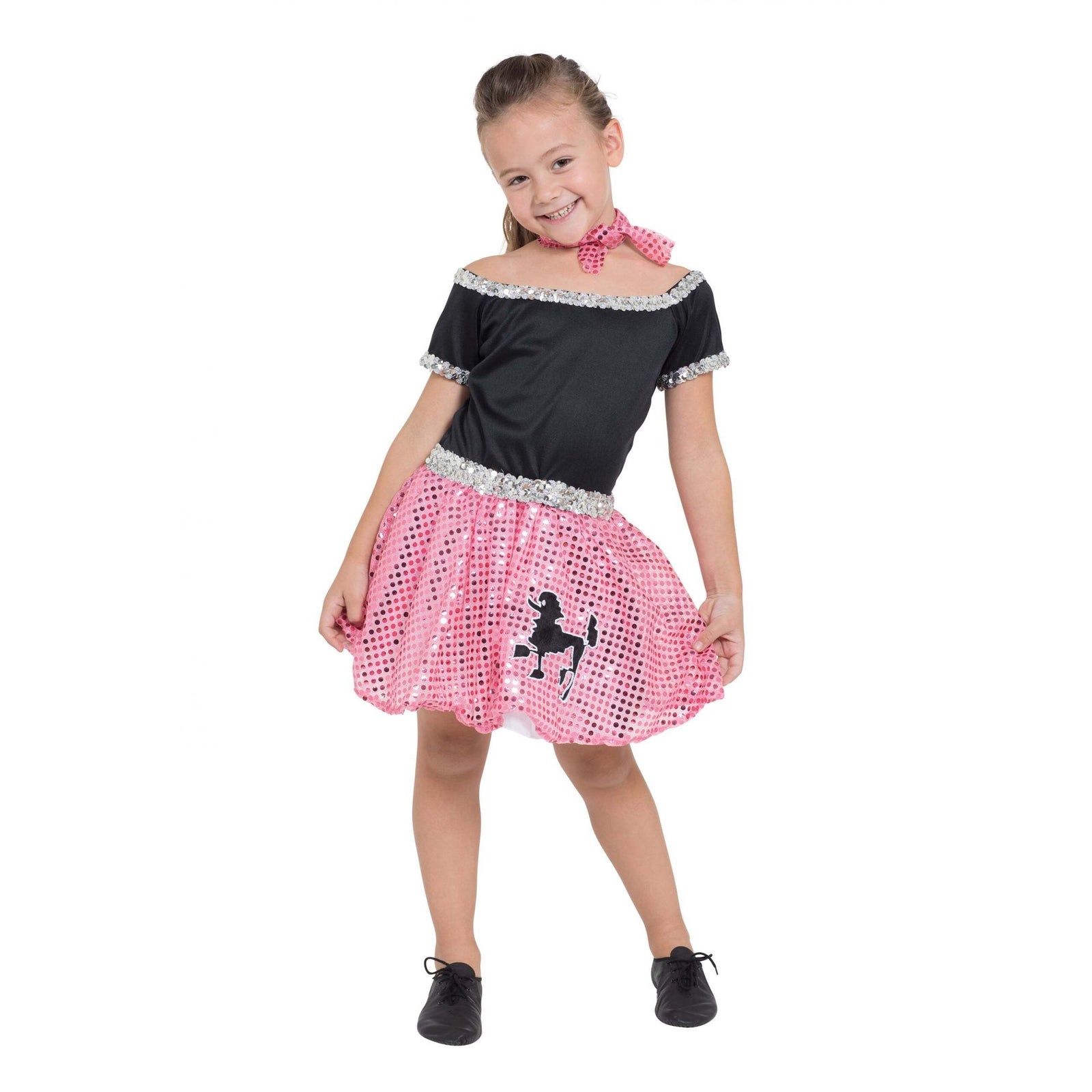 Rock and Roll Sequin Dress Pink Poodle Girl Costume 1