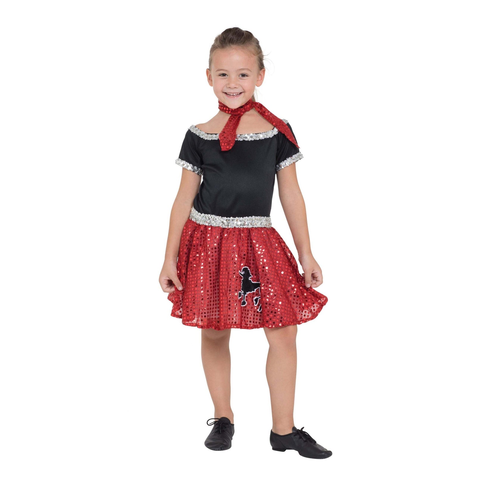 Rock and Roll Sequin Dress Red Poodle Girl 1950s Costume 1