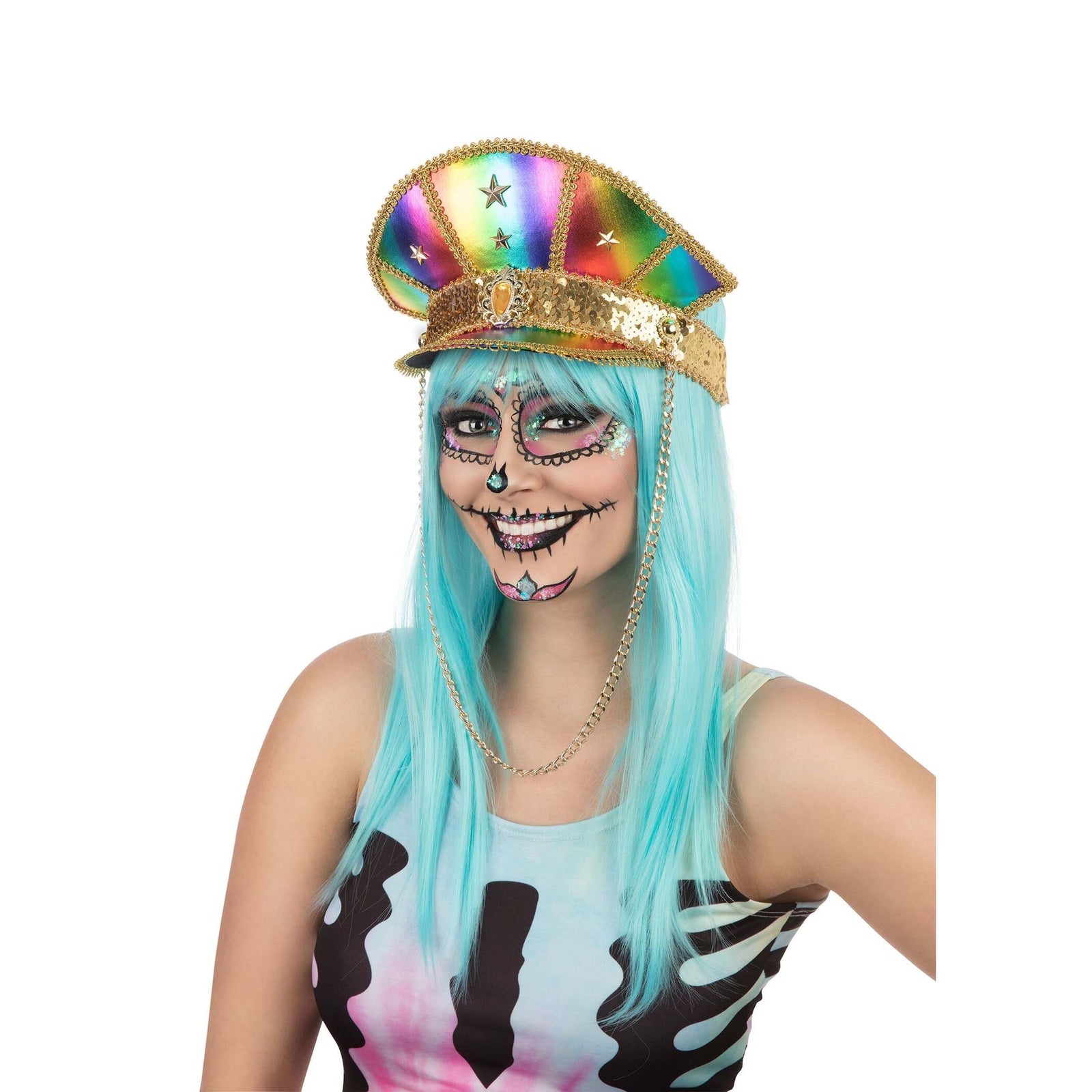 Festival Military Hat Rainbow Rave Pride Army 1