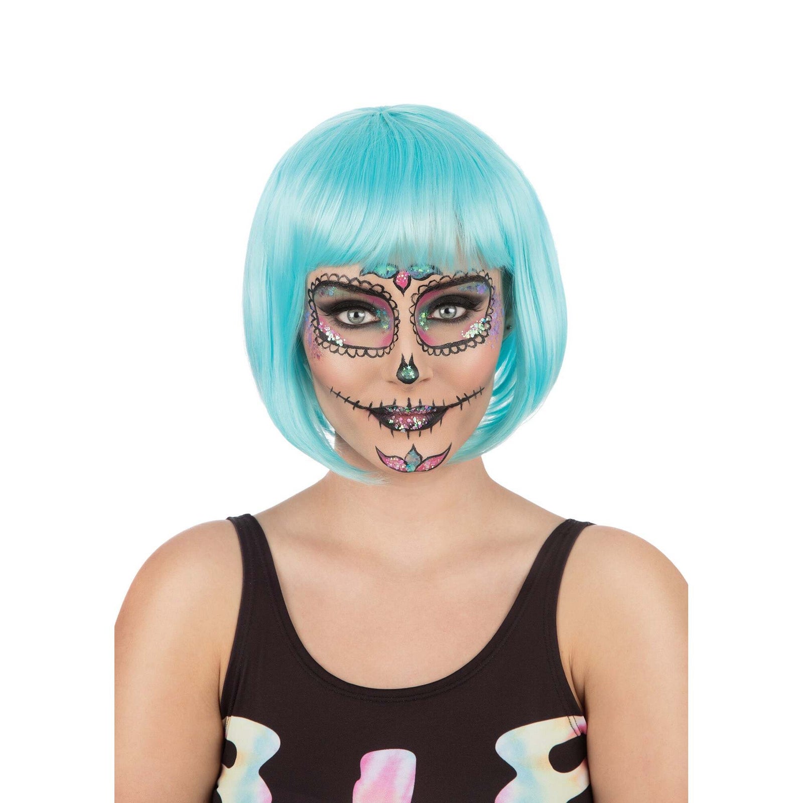 Festival Blue Elegance Wig Bob Style 1