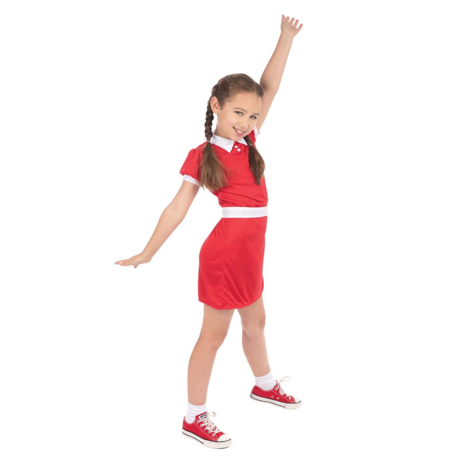 Red Dress Girl Orphan Annie Costume 1