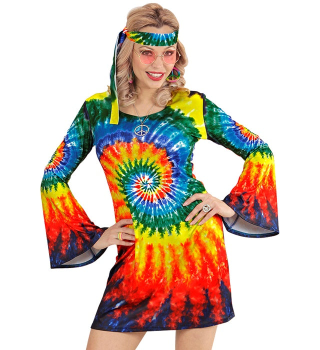 Psychedelic Hippie  Dress, Headband 