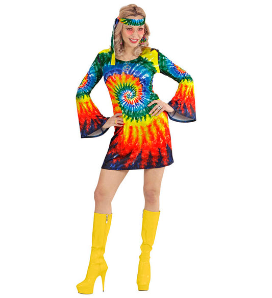 Psychedelic Hippie  Dress, Headband 