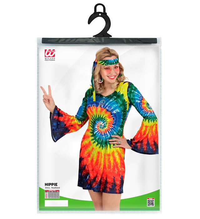 Psychedelic Hippie  Dress, Headband 