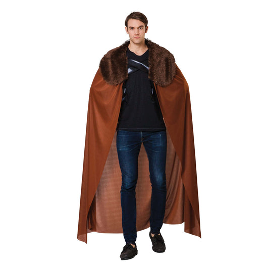 Brown Fur Collared Mens Cape Costume John Snow 1
