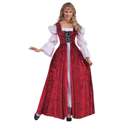 Womens Medieval Lace Up Gown Adult Costume Female Halloween 1