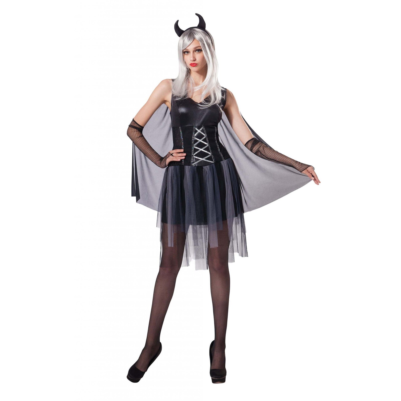 Devil Lady Black Adult Costume Female Uk Size 10 14 1