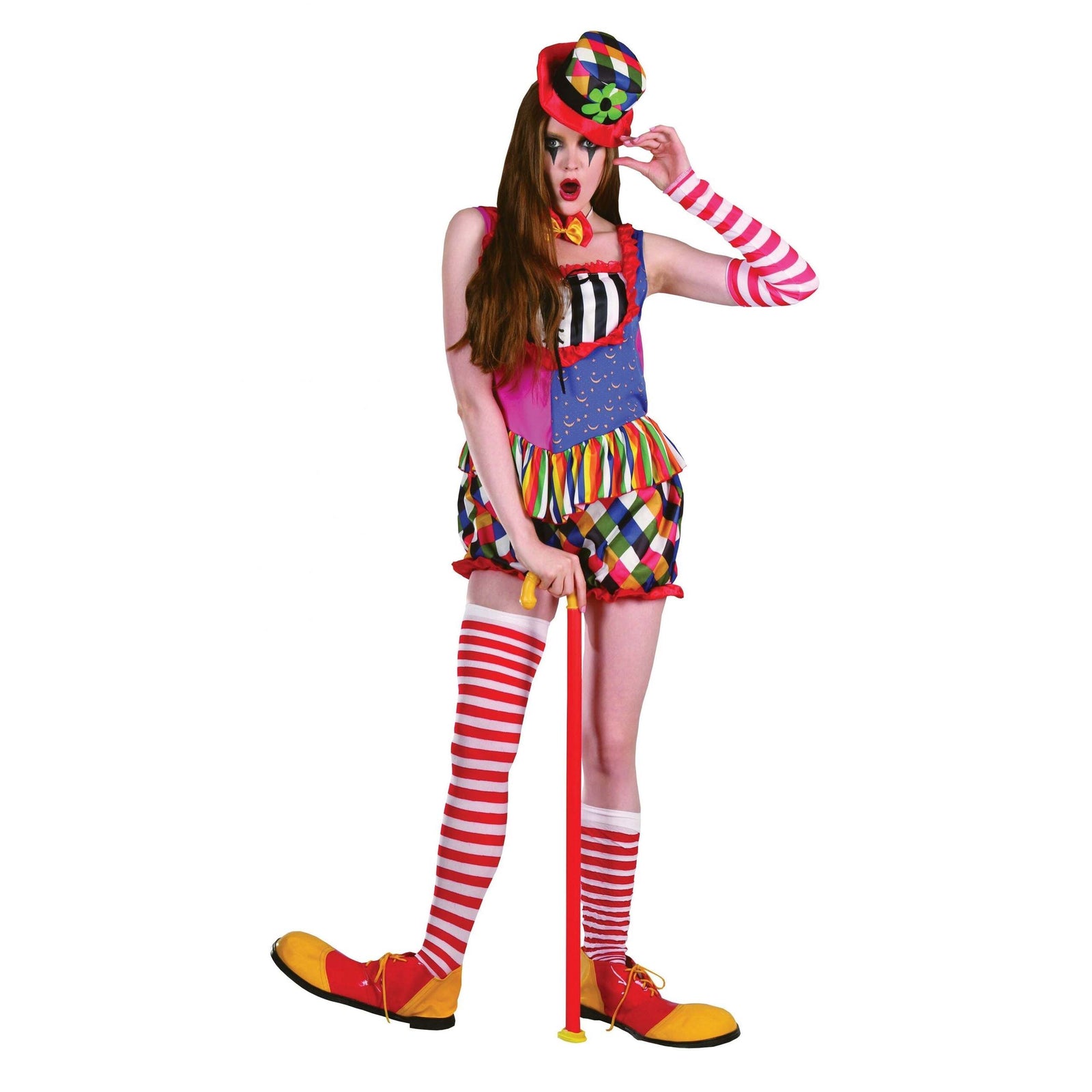 Rainbow Clown Ladies Circus Costume 1