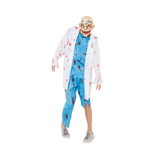 Mad Surgeon Coat Tousers + Mask Adult Costume Male Chest Size 44" 1