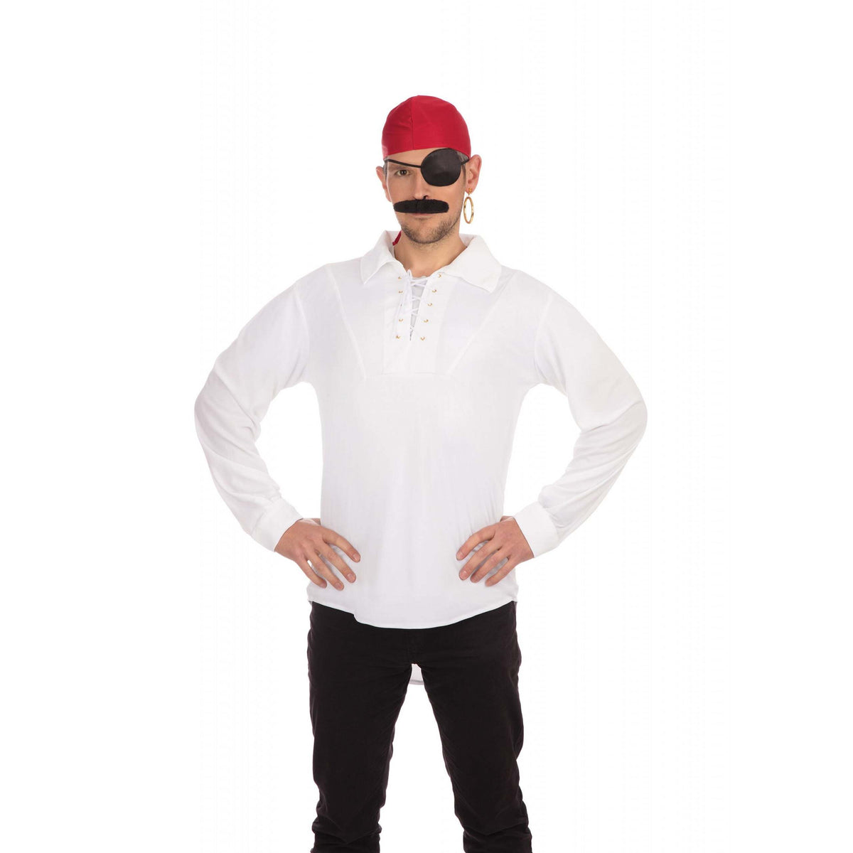 Mens Pirate Shirt White Adult Costume Male Halloween 1
