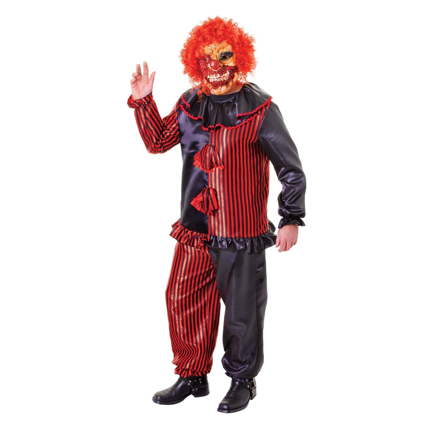 Mens Zombie Clown + Mask Adult Costume Male Halloween 1