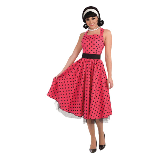 Womens Pretty In Polkadots Dress Adult Costume Female Halloween 1