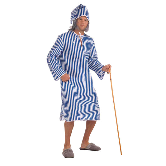 Mens Scrooge Nightshirt + Cap Adult Costume Male Halloween 1
