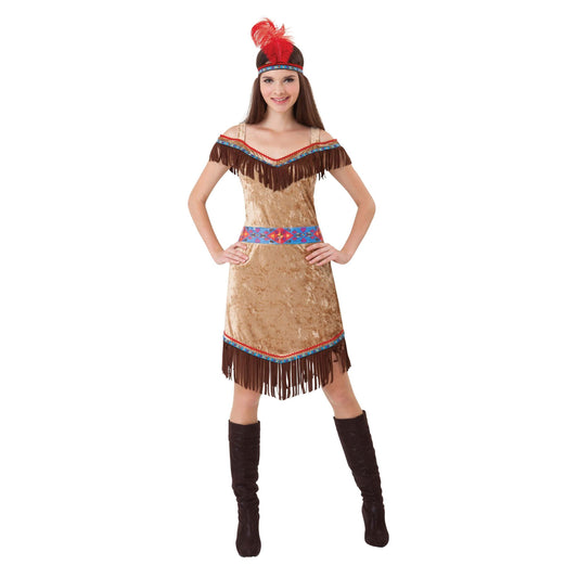 Native American Inspired Womens Indian Lady Deluxe Adult Costume Female Halloween 1