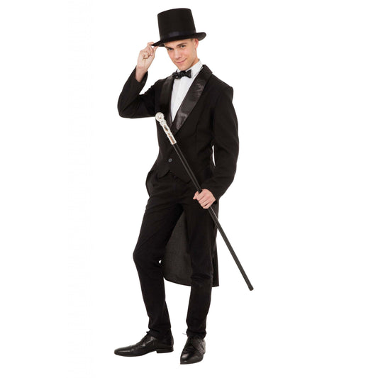Mens Tailcoat Black Male Adult Costume Halloween 1