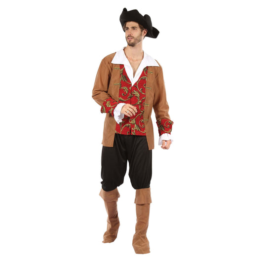Mens Pirate Male Red Brown Adult Costume Halloween 1