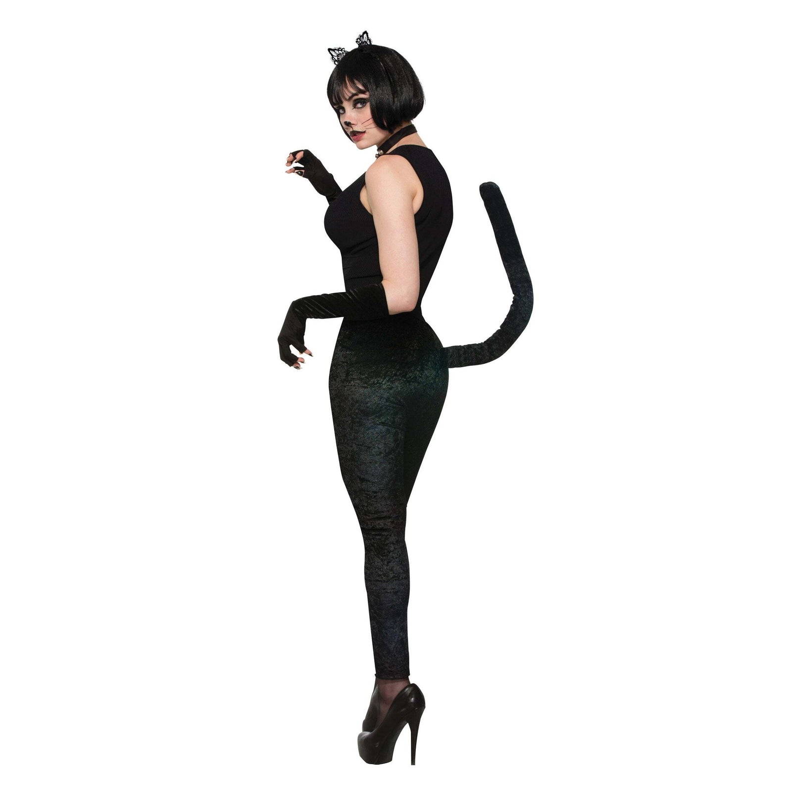 Cat Legging Black With Tail Adult Costume Female 1