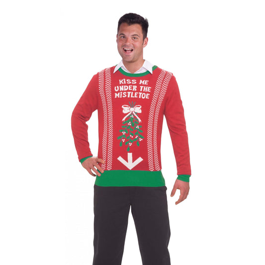 Mistletoe Sweater Adult Red Christmas Jumper 1