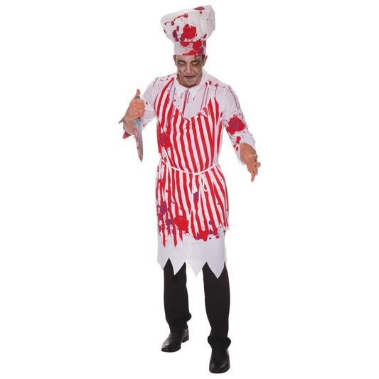 Mens Butcher Bloody Adult Costume Male Chest Size 44" Halloween 1
