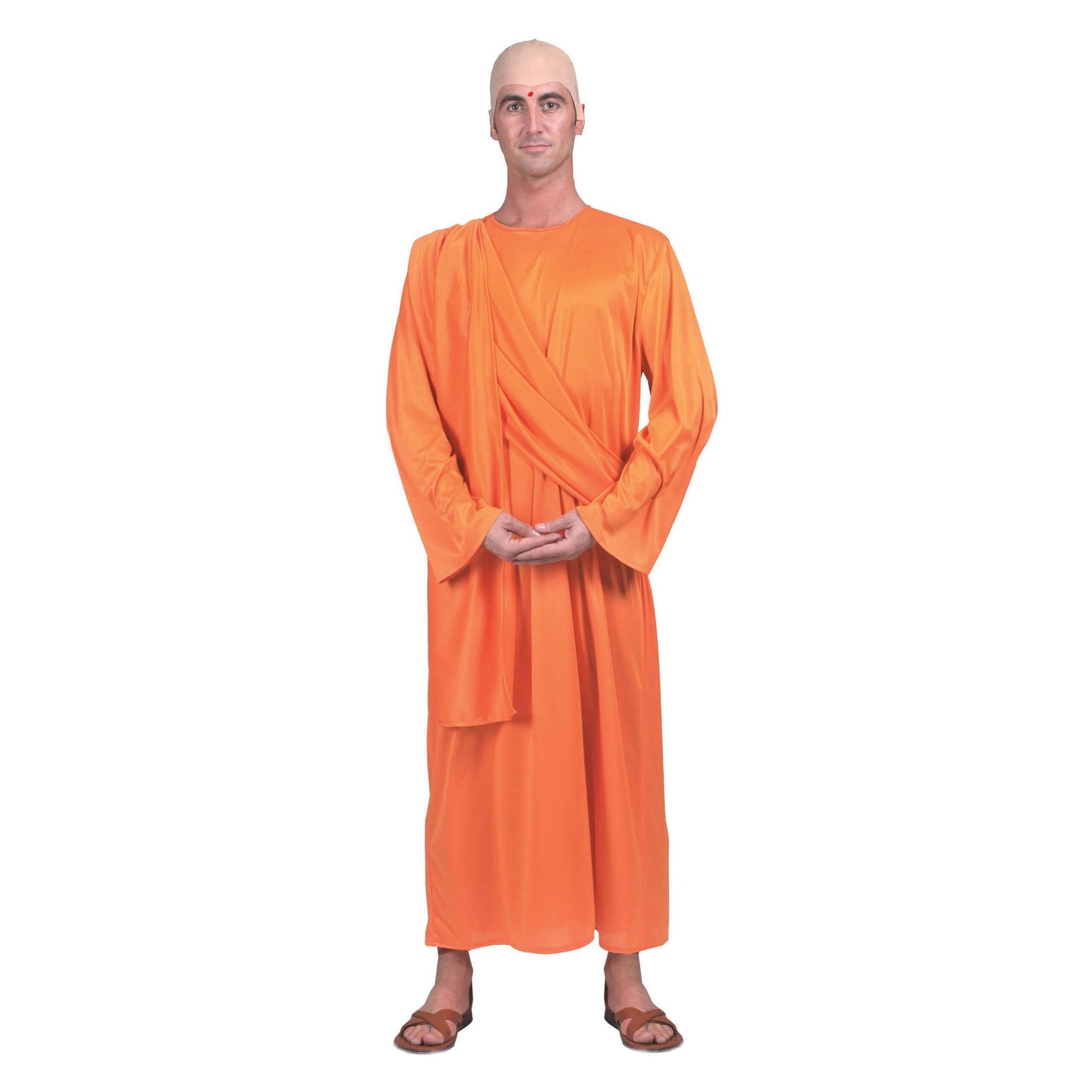 Hare Krishna Costume Male Orange Monk Robes 1