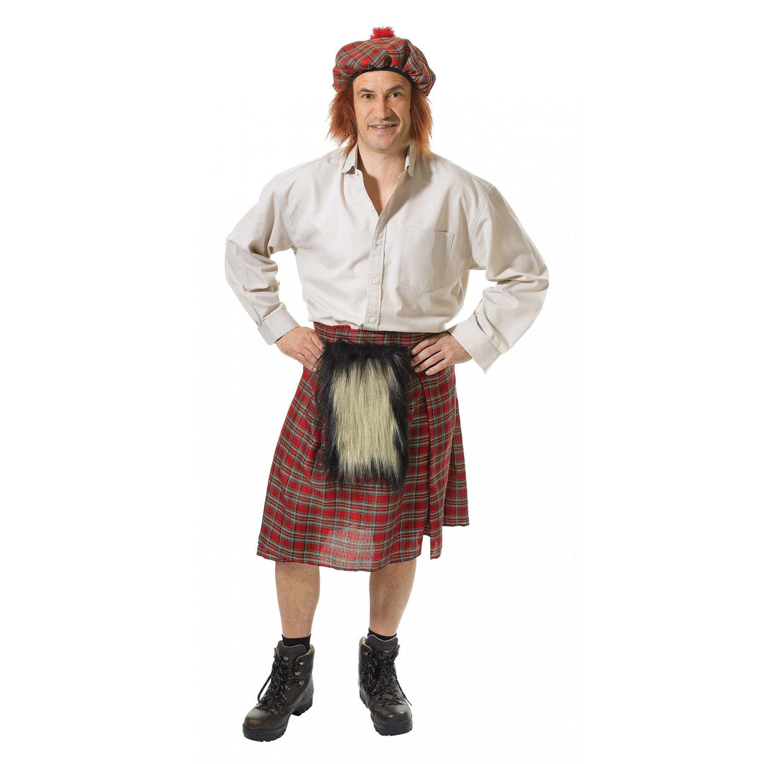 Scottish Kilt and Hat Adult Highlander Costume 1
