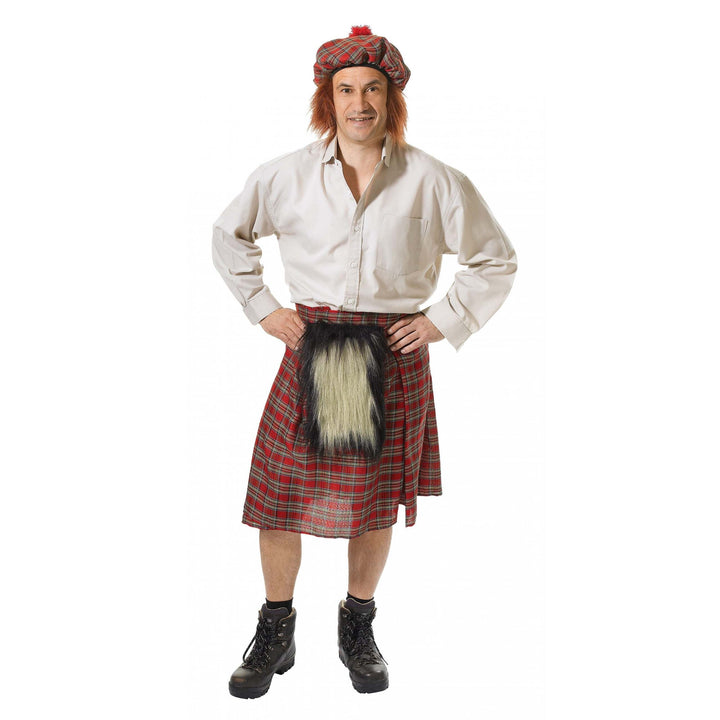 Scottish Kilt and Hat Adult Highlander Costume 1