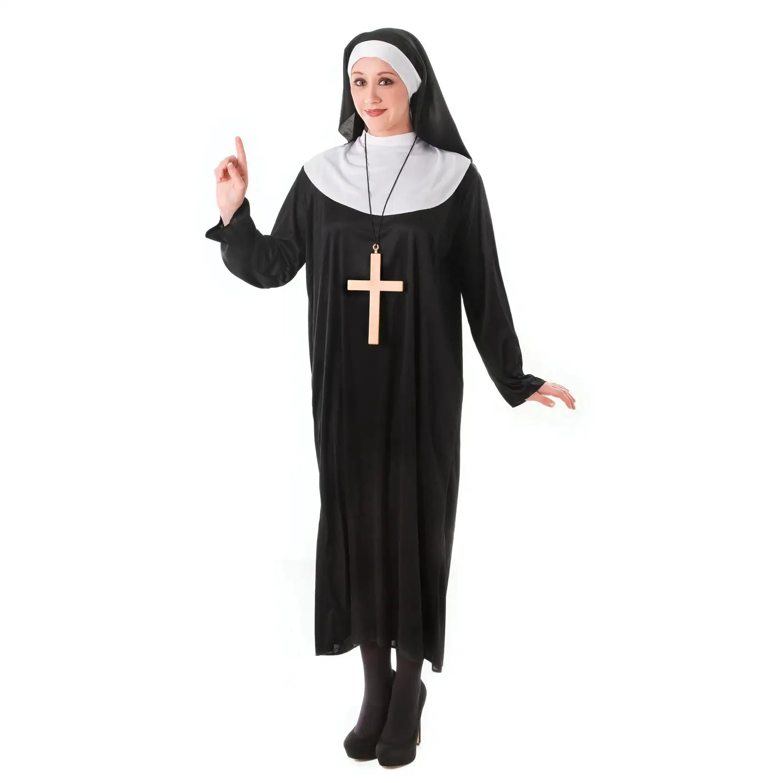 Nun Adult Costume Plus Size Black Robes 1