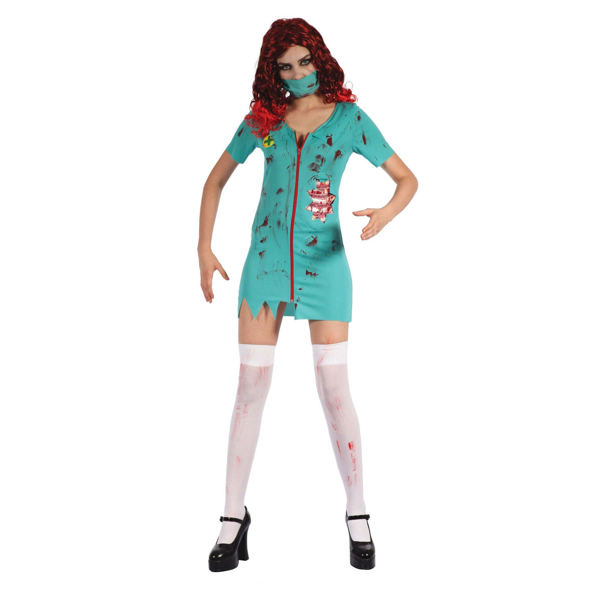 Zombie Surgeon Lady Dress & Mask Adult Costume Female 1