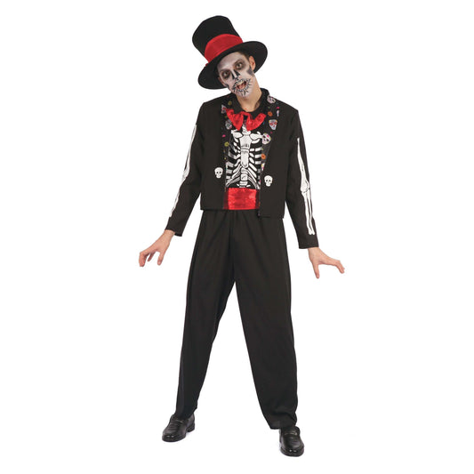 Day Of The Dead Bone Suit Adult Costume Male 1