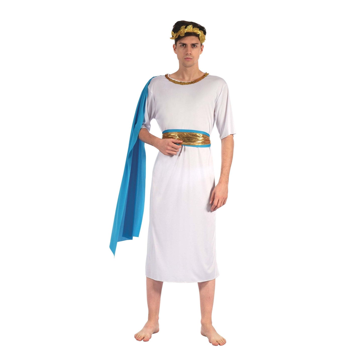 Greek God With Blue Sash Adult Costume Chest Size 44" 1