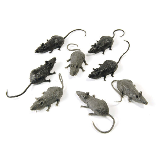 Rubber Mice Pack of 8 Halloween Props 1