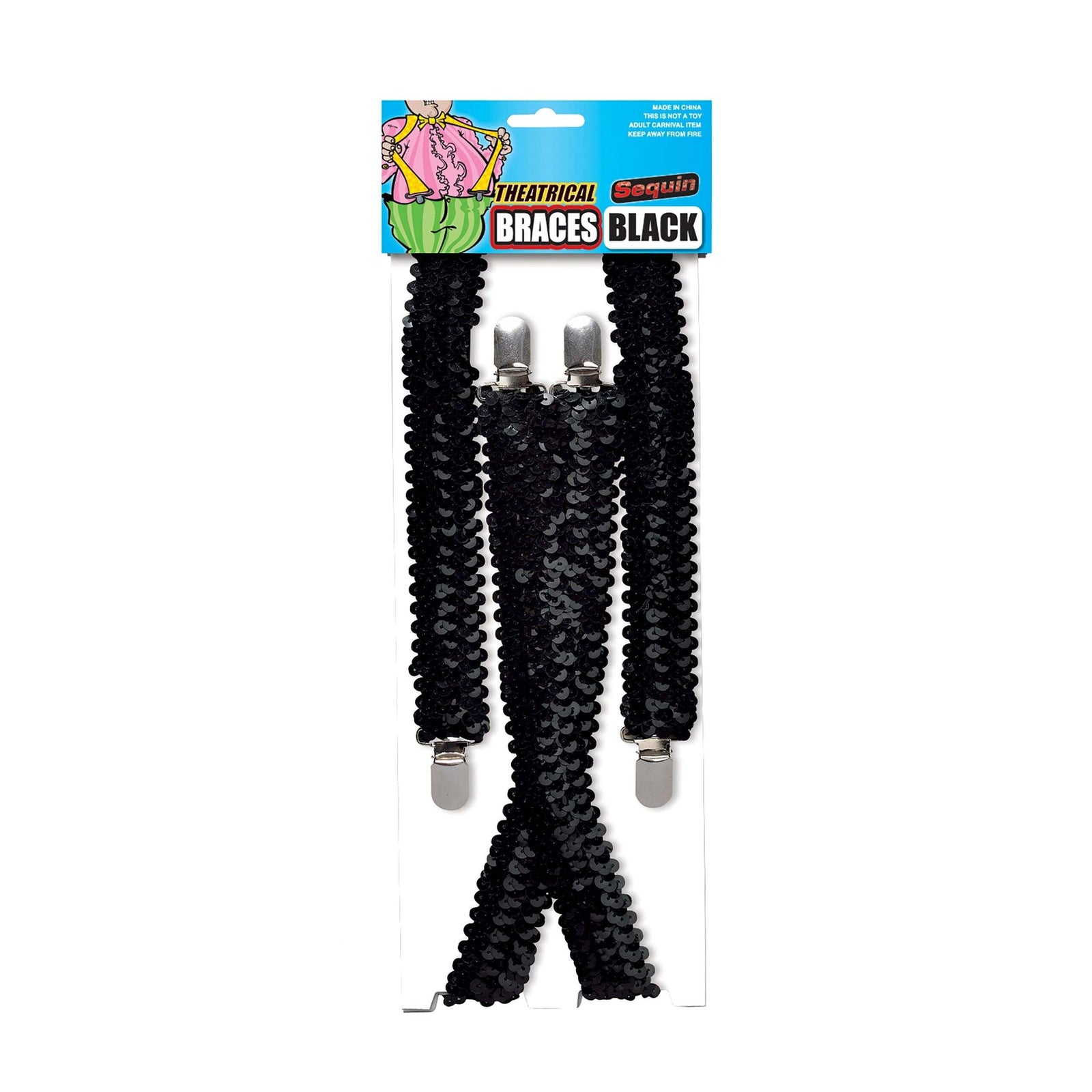 1920s Black Sequin Braces Costume Accessory BA1025 1